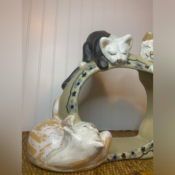 Vintage Louisville Stoneware Cat Fishbowl Holder “Classy Cat” EUC hard to find - Picture 3 of 16